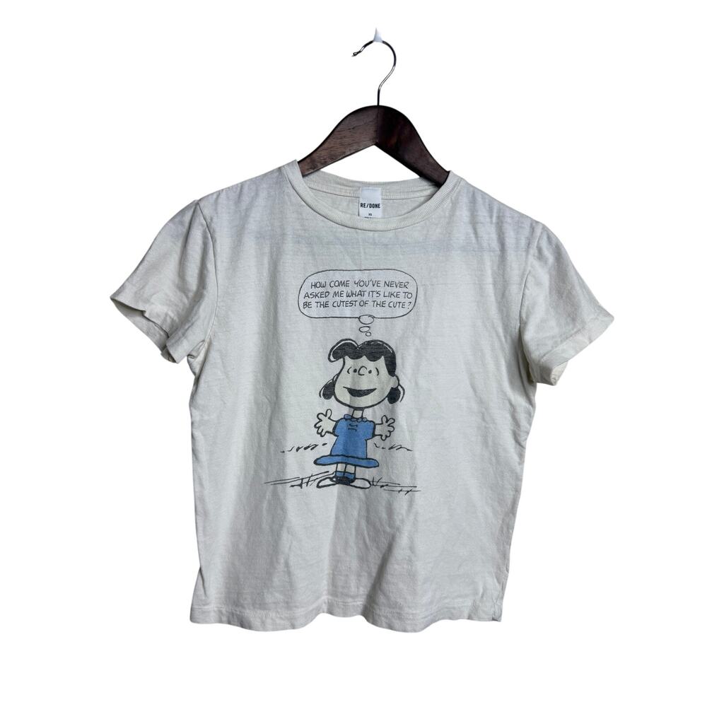 RE/DONE x Peanuts Lucy Cutest of the Cute Graphic Tee White T-Shirt XS